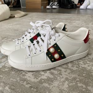 Gucci ace sneakers pearls and spikes